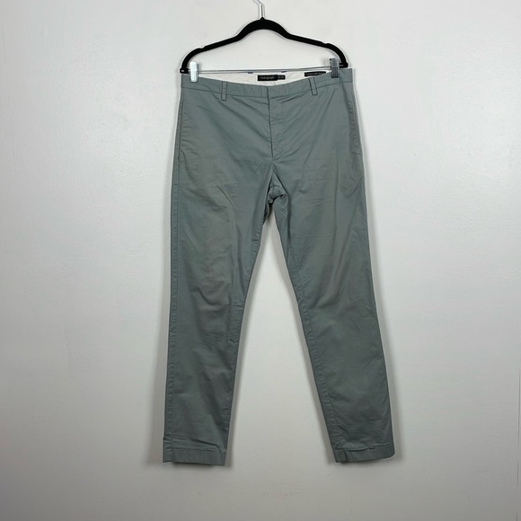 M&S Autograph Mens 34/31 Chino Trousers Slim Fit 4 Pocket Blue Casual Pants - Picture 1 of 10